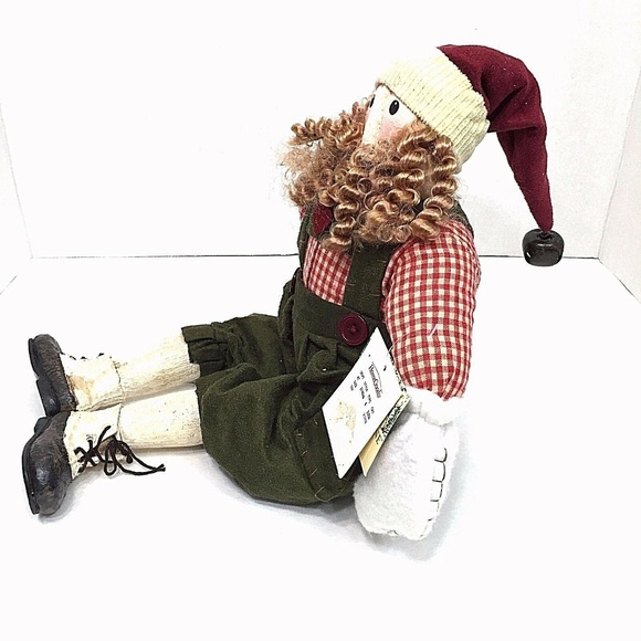 Rustic Santa Claus Shelf Sitter With Dangling Legs - Picture 6 of 8